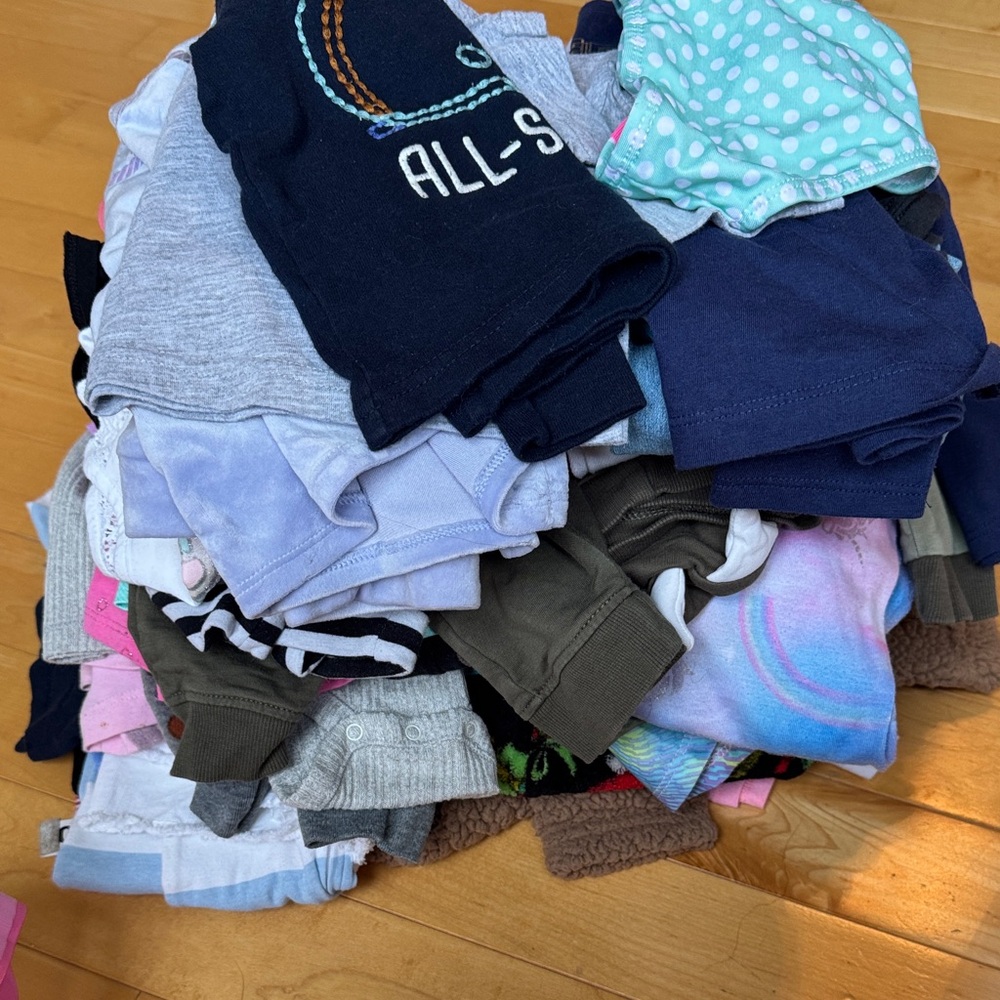 50 piece kids clothes bundle baby to toddler. Girl and boy bundle - Picture 2 of 7